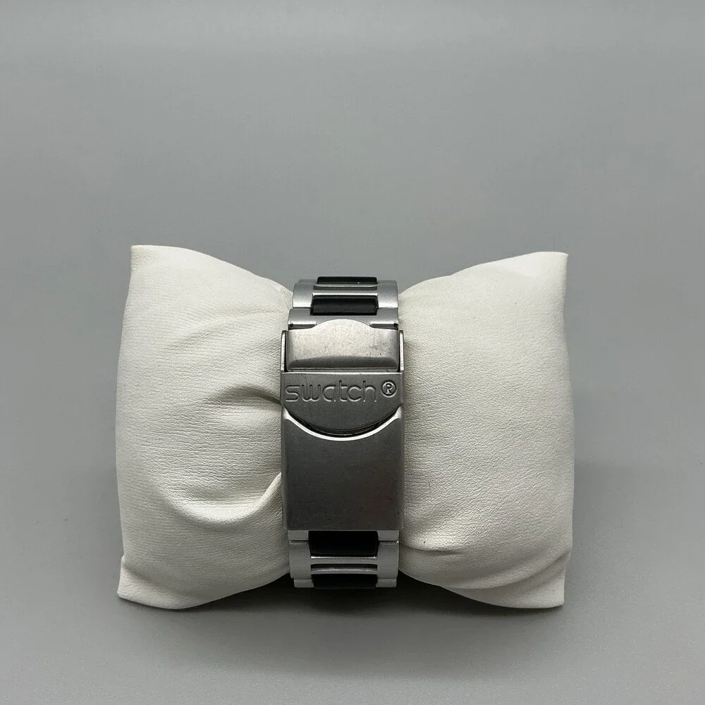 Vtg Swatch Irony Sabbia Aluminium Mens Watch 37mm Silver Tone New Battery